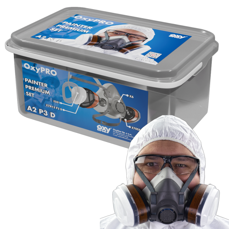 Maska lakiernicza zestaw OxyPro Painter Premium M (X6 rozm. M  + X705LtA2 + X501 + X7N13P3R)
