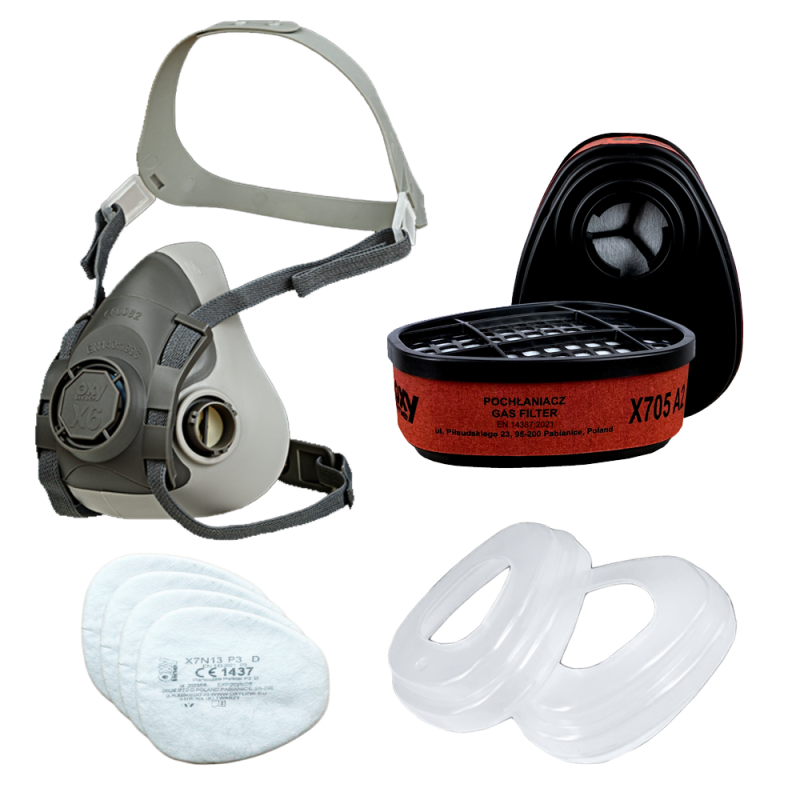 Maska lakiernicza zestaw OxyPro Painter Premium S (X6 rozm. S  + X705LtA2 + X501 + X7N13P3R)