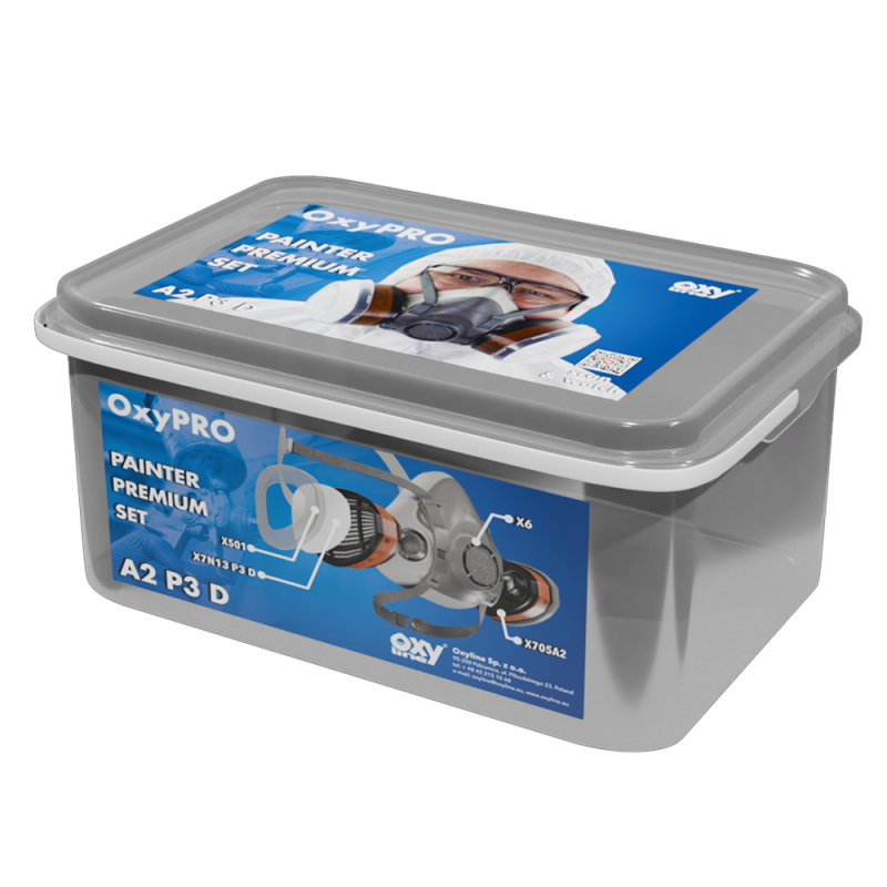 Maska lakiernicza zestaw OxyPro Painter Premium S (X6 rozm. S  + X705LtA2 + X501 + X7N13P3R)