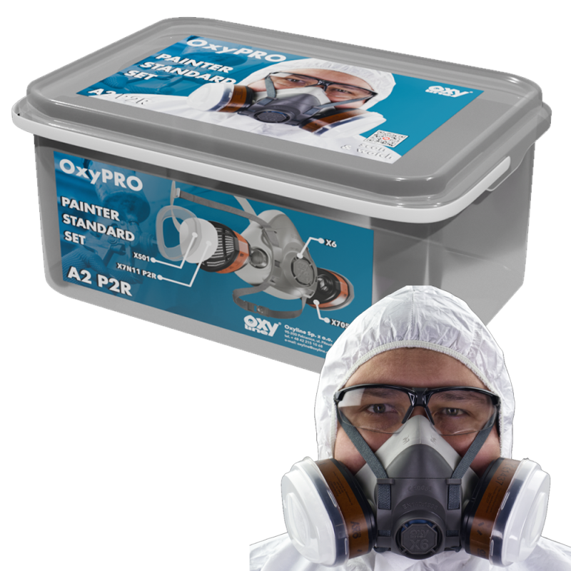 Maska lakiernicza zestaw OxyPro Painter Standard S (X6 rozm. S  + X705LtA2 + X501 + 7N11P2R)