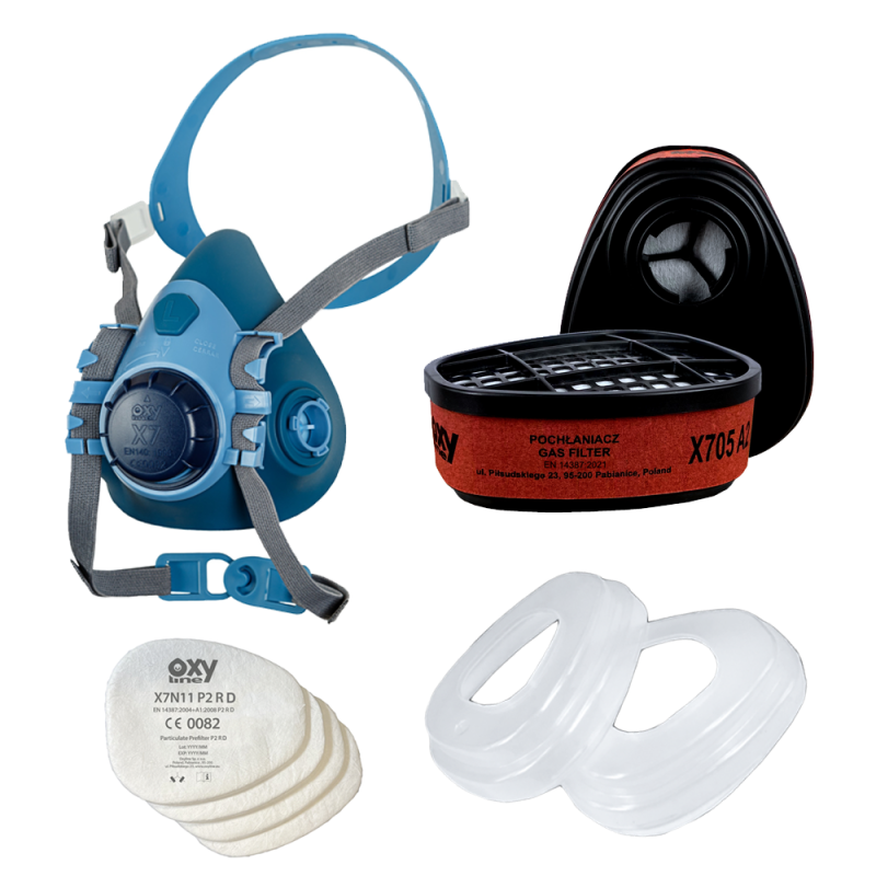 Maska lakiernicza zestaw OxyPro Painter Standard + L (X7 rozm. L  + X705LtA2 + X501 + 7N11P2R)