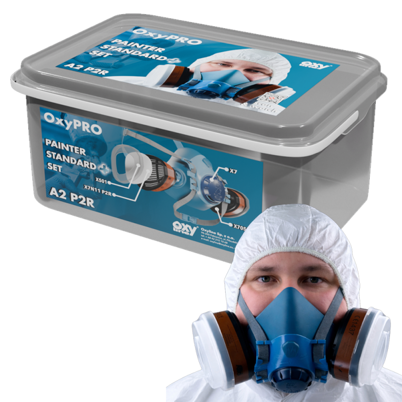Maska lakiernicza zestaw OxyPro Painter Standard + M (X7 rozm. M  + X705LtA2 + X501 + 7N11P2R)