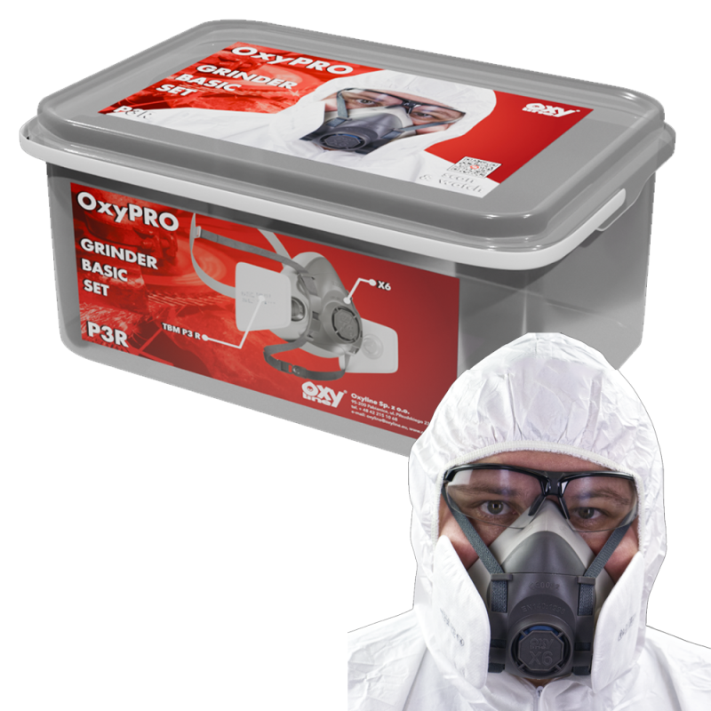 Maska do szlifowania zestaw OxyPro Szlif Grinder Basic M (X6 rozm. M + TBMP3)