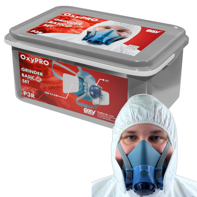 Maska do szlifowania zestaw OxyPro Szlif Grinder Basic+ M (X7 rozm. M + TBMP3)