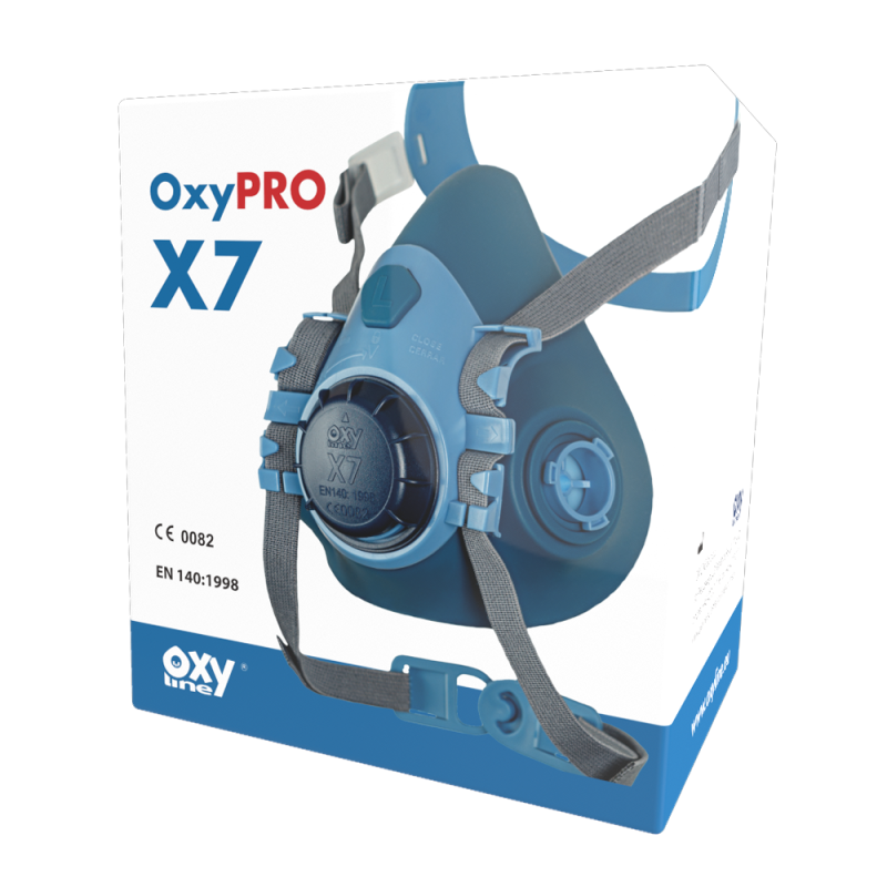 P&oacute;łmaska przeciwgazowa X7 silikon bagnet L Oxyline 1szt