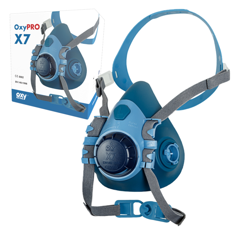 P&oacute;łmaska przeciwgazowa X7 silikon bagnet S Oxyline 1szt