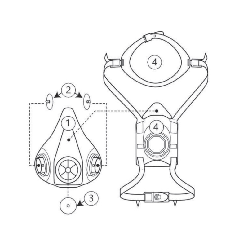 P&oacute;łmaska przeciwgazowa X6 guma TPR bagnet M 1szt