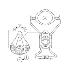 P&oacute;łmaska przeciwgazowa X6 guma TPR bagnet L 1szt