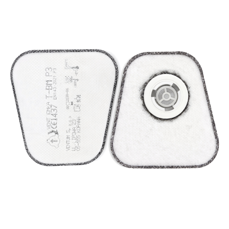 Filtr przeciwpyłowy T-BM A P3 R (bagnet) z aktywnym węglem wielokrotnego użytku komplet 2szt