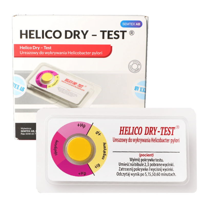 Helico Dry Test ureazowy do wykrywania Helicobacter pylori 50 szt
