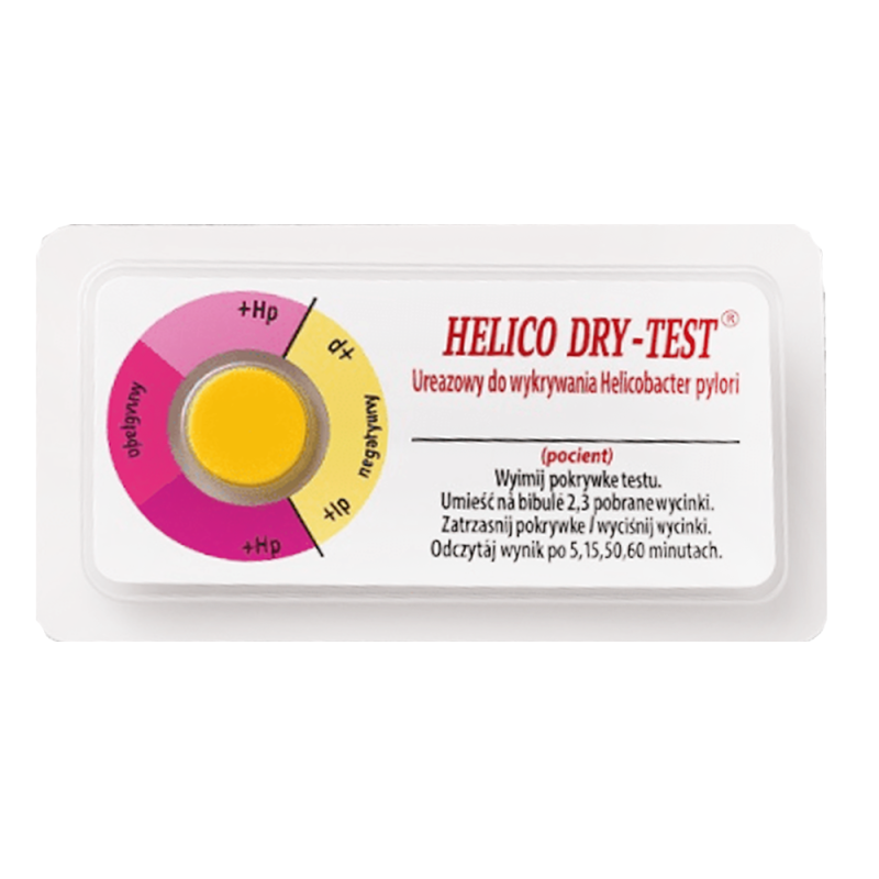 Helico Dry Test ureazowy do wykrywania Helicobacter pylori 50 szt