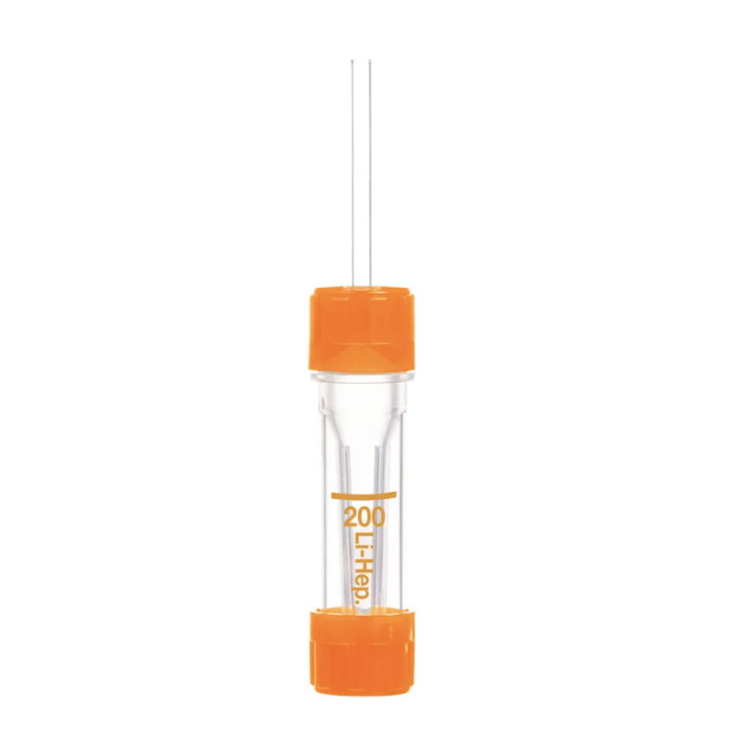 Probówka kapilarna Sarstedt Microvette® 200 Lithium Heparin LH 200 µl – z heparyną litową i kapilarą pomarańczowa 100szt