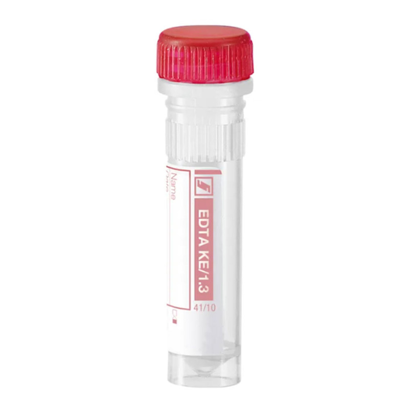 Mikroprobówka Sarstedt Micro Sample Tube K3 EDTA 1,3 ml z zakrętką ze stożkowym dnem i kołnierzem czerwona 100szt