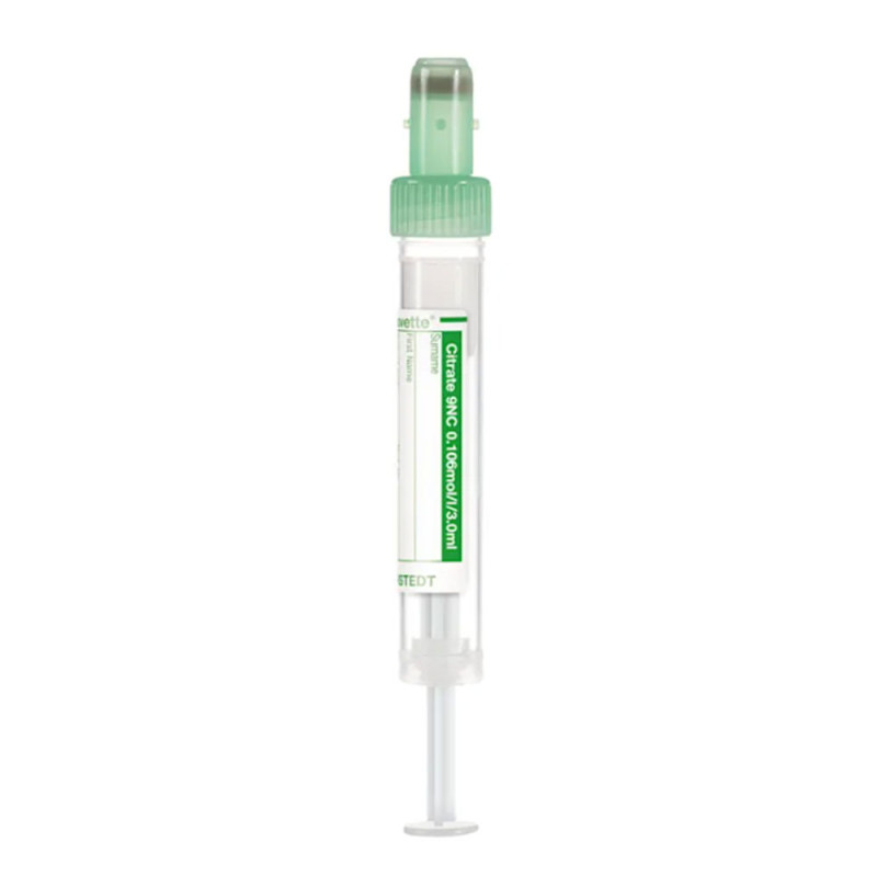 Prob&oacute;wka do pobierania krwi Sarstedt S-Monovette&reg; Citrate 9NC 3 ml &ndash; cytrynian sodu 3,2% zielona z etykietą 66x11 mm 50szt