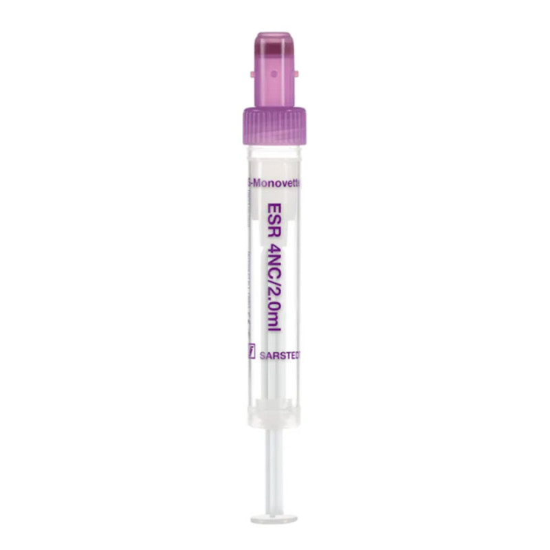Prob&oacute;wka do pobierania krwi Sarstedt S-Monovette&reg; ESR 2 ml &ndash; cytrynian 4NC fioletowa 66x11 mm 50szt