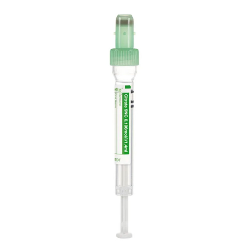 Prob&oacute;wka do pobierania krwi Sarstedt S-Monovette&reg; Citrate 9NC 1 ml &ndash; cytrynian sodu 3,2% zielona z etykietą 66x11 mm 50szt