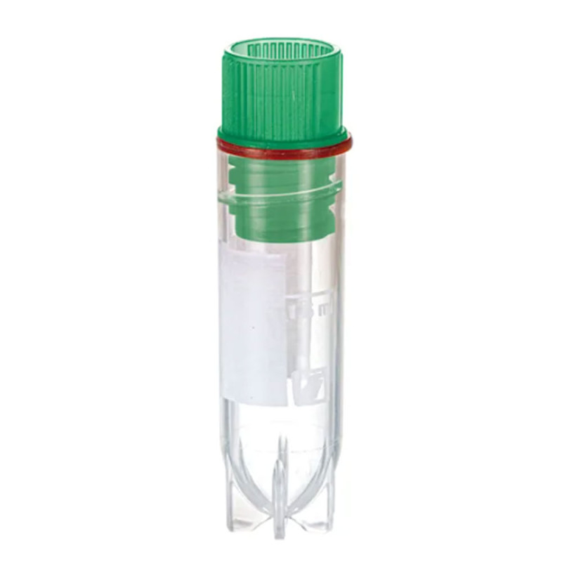 Krioprobówki CryoPure 1,6ml PP z zakrętką QuickSeal i gwintem wewnetrznym i uszczelką zielone z etykietą 500szt