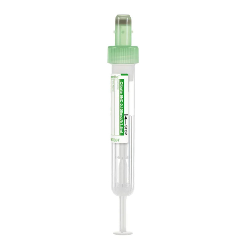 Probówka do pobierania krwi Sarstedt S-Monovette® Citrate 9NC 1,8 ml – cytrynian sodu 3,2% zielona z etykietą 75x13 mm 50szt