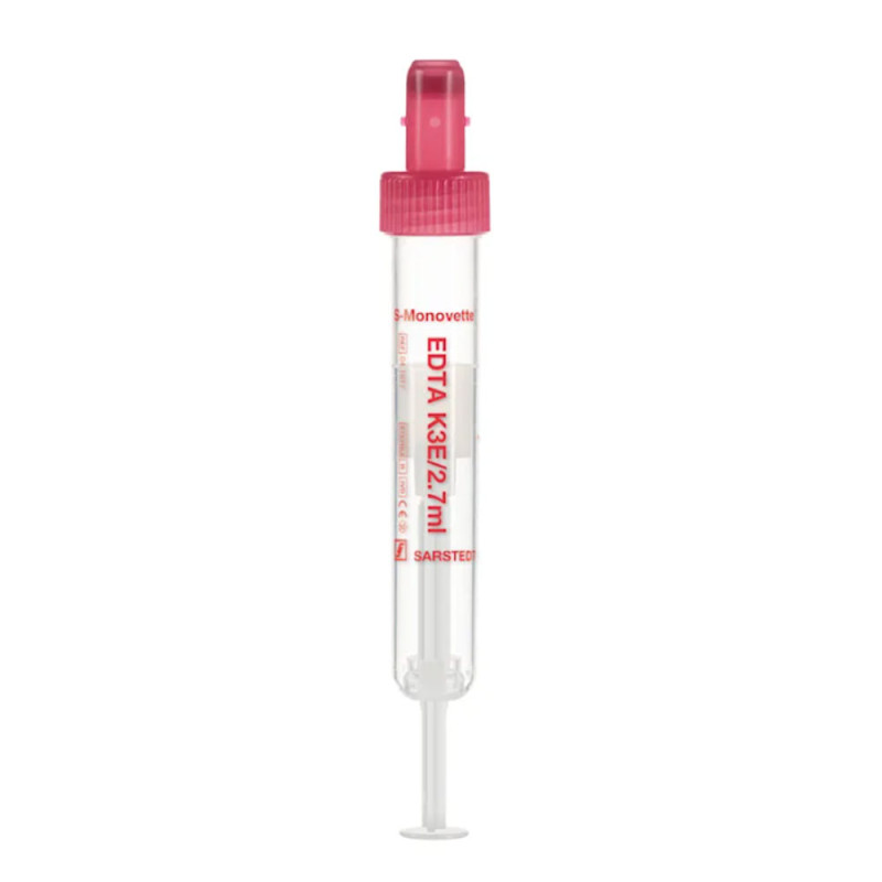 Probówka do pobierania krwi Sarstedt S-Monovette® K3 EDTA 2,7 ml – czerwona bez etykiety 75x13 mm 50 szt