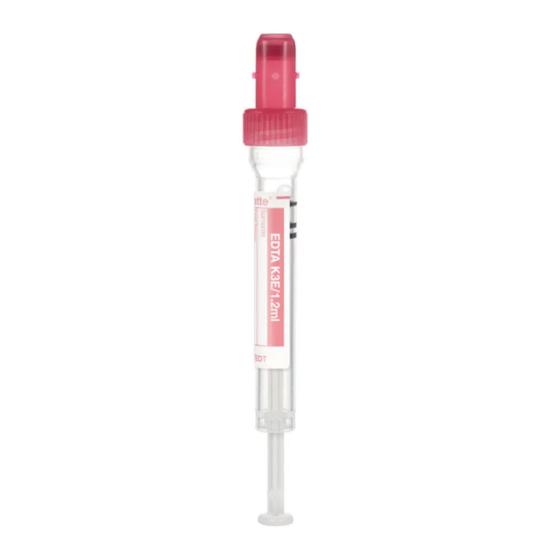 Probówka do pobierania krwi Sarstedt S-Monovette® K3 EDTA 1,2 ml z kulką mieszającą – czerwona z etykietą 66×8 mm 50 szt