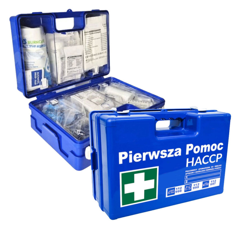 Apteczka HACCP pierwszej pomocy dla gastronomii i przemysłu spożywczego z wyposażeniem 1szt