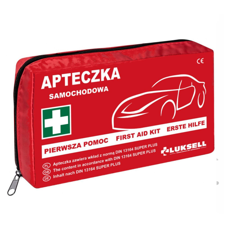 Apteczka pierwszej pomocy DIN 13164 PLUS z wyposażeniem pierwszej pomocy do firmy i samochodu 1szt