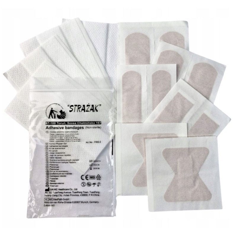 Zestaw plastrów opatrunkowych DIN 13164 komplet 14 szt do apteczki