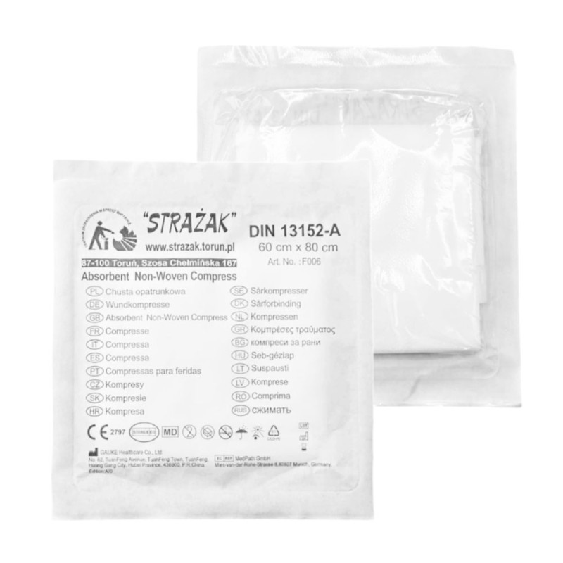 Chusta opatrunkowa 60 × 80 cm DIN 13152-A do apteczki pierwszej pomocy