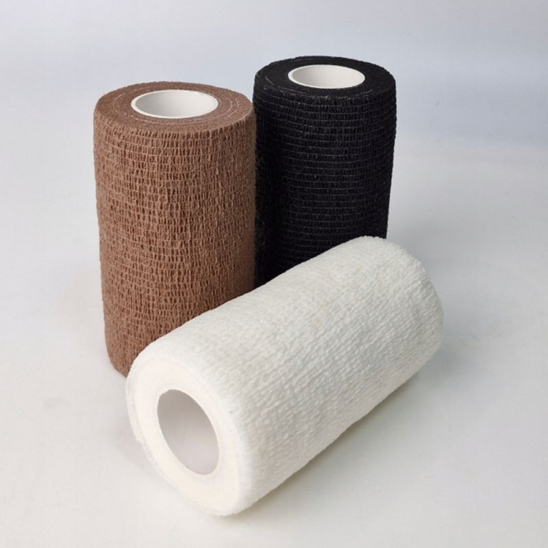 Bandaż kohezyjny samoprzylepny 10cm x 4,5m czarny elastyczna opaska bez lateksu Coban 1 szt