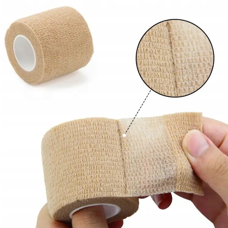 Bandaż kohezyjny samoprzylepny 5cm x 4,5m cielisty elastyczna opaska bez lateksu Coban 1 szt