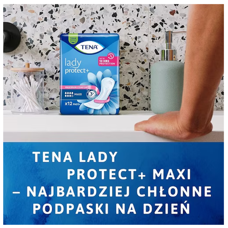 Podpaski Tena Lady Maxi Protect+ dla kobiet 12 szt