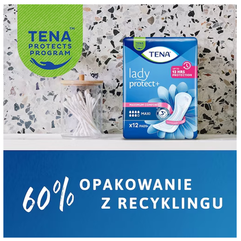 Podpaski Tena Lady Maxi Protect+ dla kobiet 12 szt