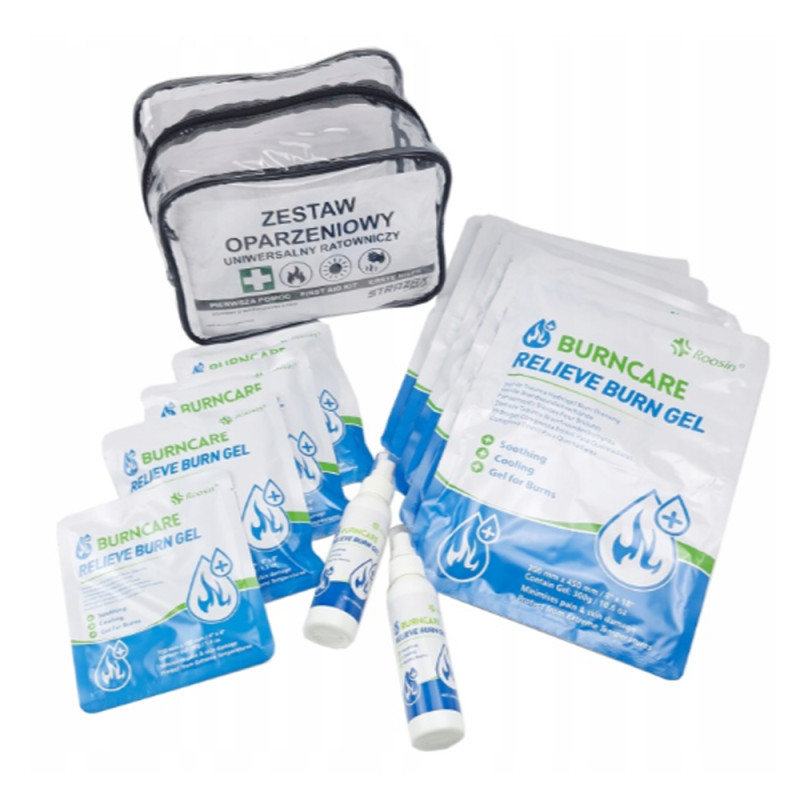 Zestaw oparzeniowy APO-BurnGel-BAG-6600 z opatrunkami hydrożelowymi BurnCare 11 element&oacute;w