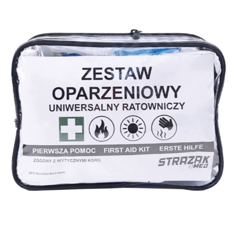 Zestaw oparzeniowy APO-BurnGel-BAG-6600 z opatrunkami hydrożelowymi BurnCare 11 element&oacute;w