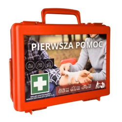 Apteczka pierwszej pomocy DIN 13164 SUPER PLUS z wyposażeniem BHP AZP-7 DIN do firmy i samochodu 1szt