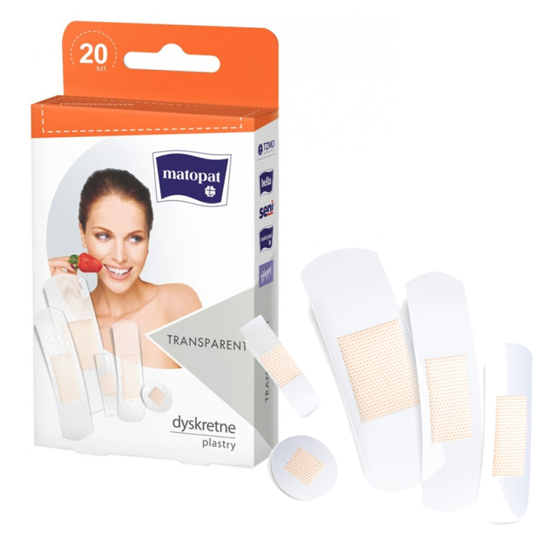 Plastry z opatrunkiem Transparent przezroczyste 20szt