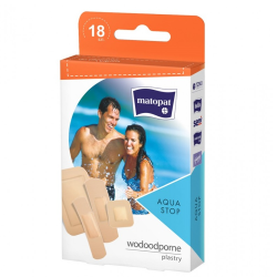 Plastry wodoodporne z opatrunkiem Aqua Stop zestaw 18szt