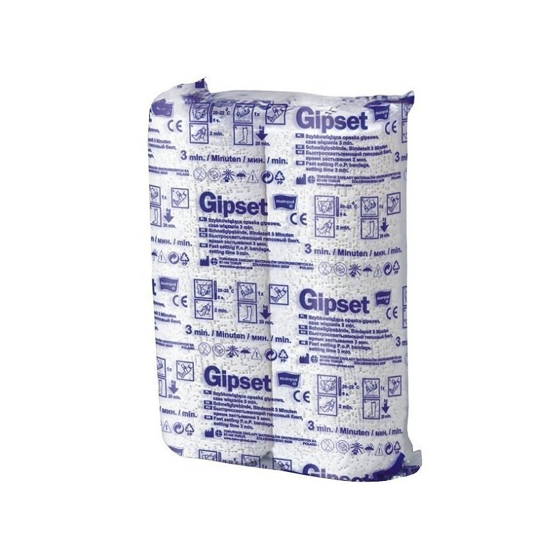 Gipset opaska gipsowa szybkowiążąca 3-3,5 min biała 15cm x 4m 2szt