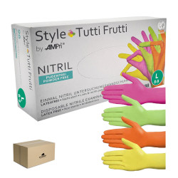 Rękawiczki nitrylowe L kolorowe Ampri Style Tutti Frutti 96sztuk karton 10op