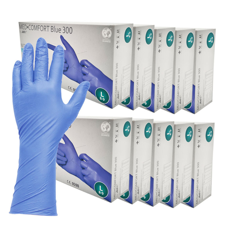 Rękawiczki nitrylowe L niebieskie Ampri Blue 300 100sztuk karton 10op