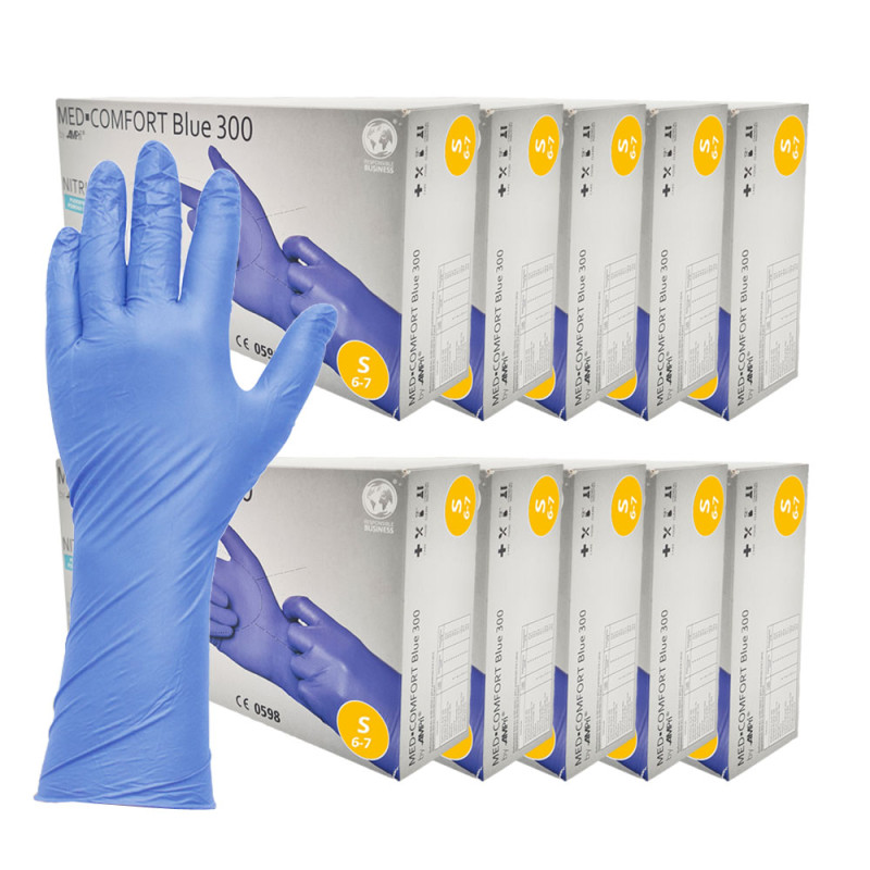 Rękawiczki nitrylowe S niebieskie Ampri Blue 300 100sztuk karton 10op