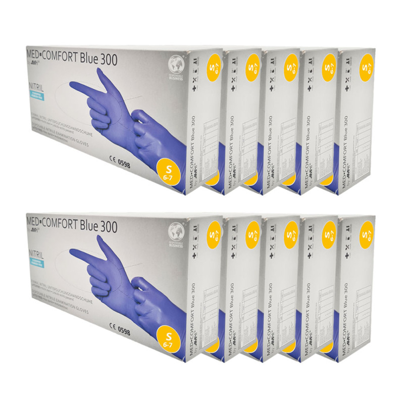 Rękawiczki nitrylowe S niebieskie Ampri Blue 300 100sztuk karton 10op
