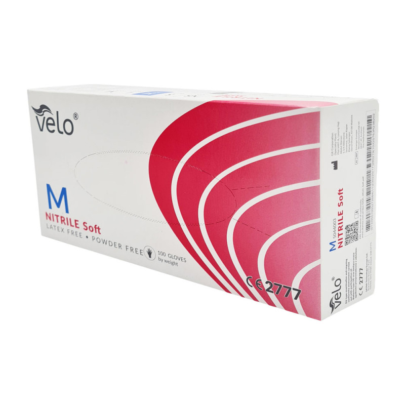 Rękawiczki nitrylowe M niebieskie Velo 100sztuk