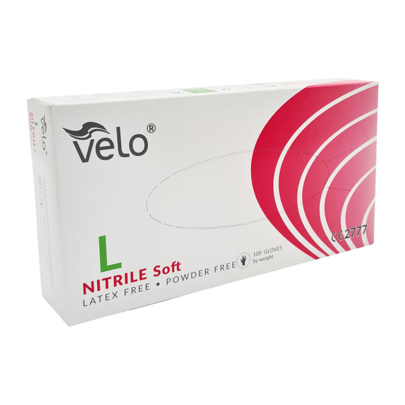 Rękawiczki nitrylowe L niebieskie Velo 100sztuk