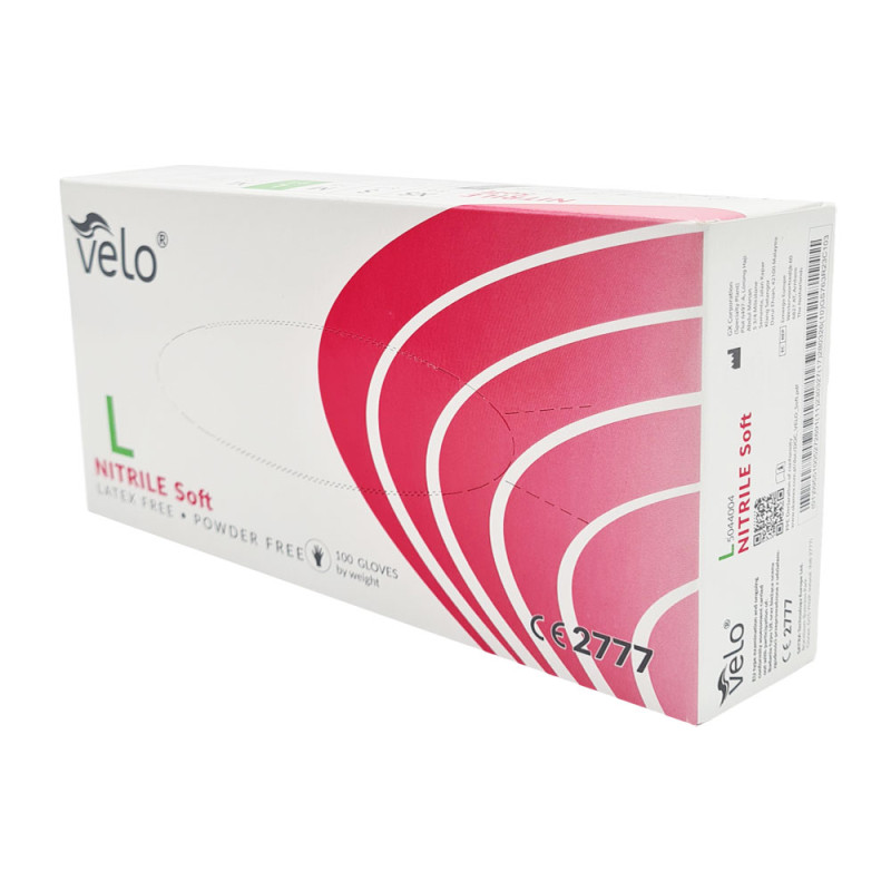 Rękawiczki nitrylowe L niebieskie Velo 100sztuk
