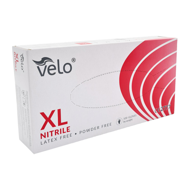 Rękawiczki nitrylowe XL niebieskie Velo 100sztuk