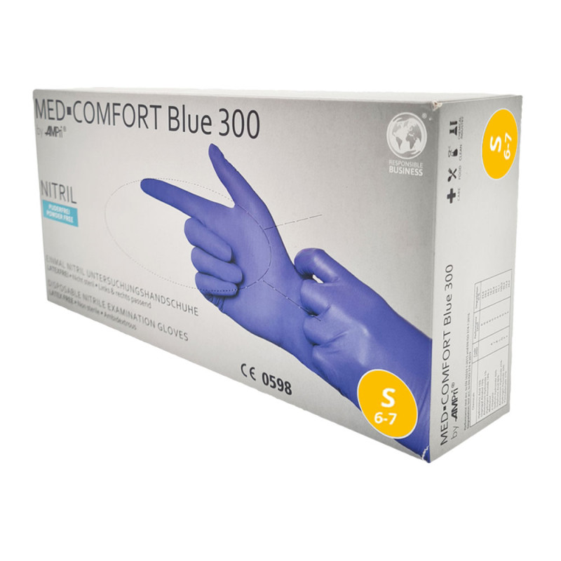 Rękawiczki nitrylowe S niebieskie Ampri Blue 300 100sztuk