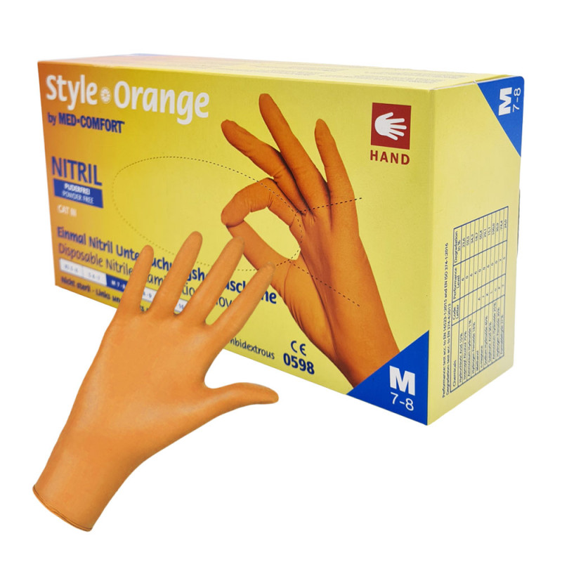 Rękawiczki nitrylowe M pomarańczowe Ampri Style Orange 100sztuk
