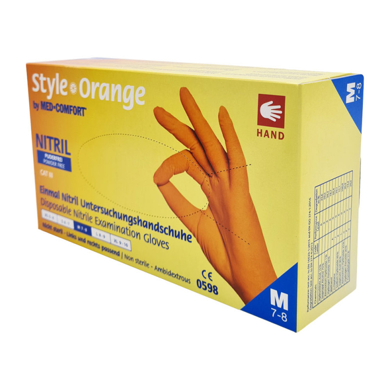 Rękawiczki nitrylowe M pomarańczowe Ampri Style Orange 100sztuk