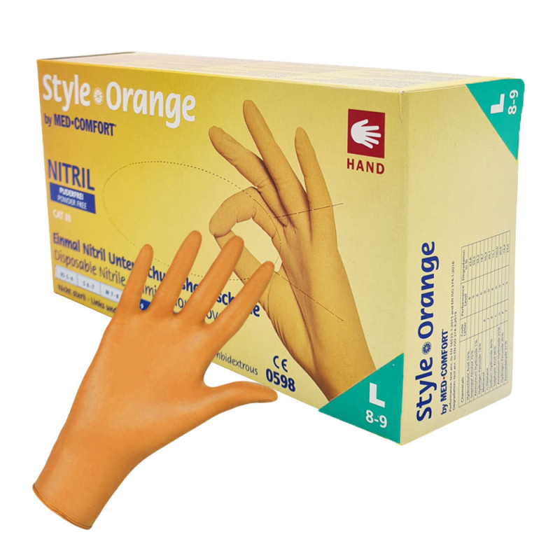 Rękawiczki nitrylowe L pomarańczowe Ampri Style Orange 100sztuk